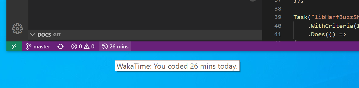 Coding time in VS code